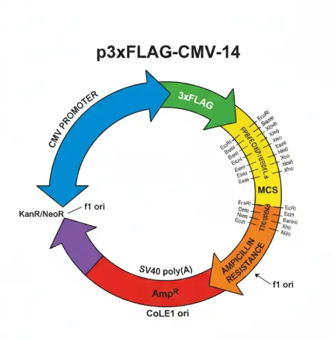[0820-PVT1046] p3xFLAG-CMV-14 plasmid - 2 ug